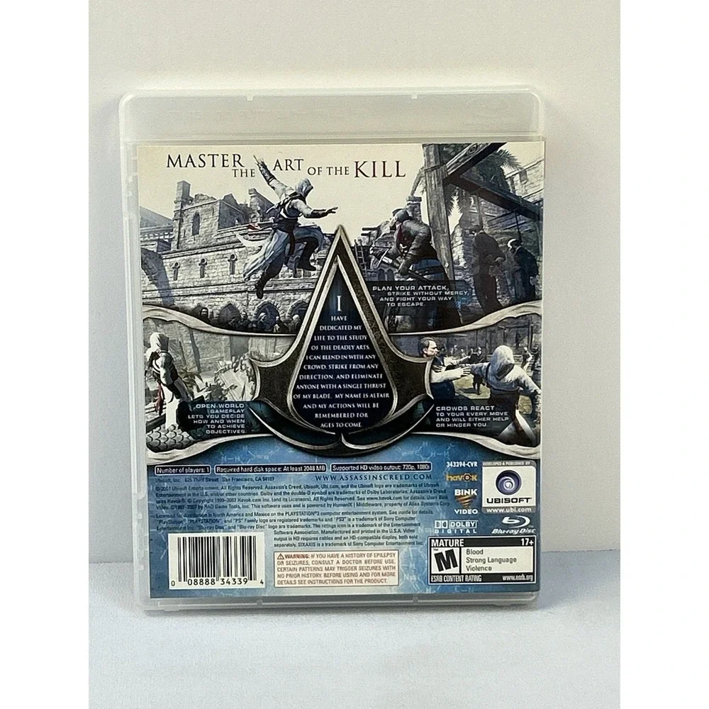 Assassin's Creed PS3 Complete CIB Manual PlayStation 3 Ubisoft Game Untested